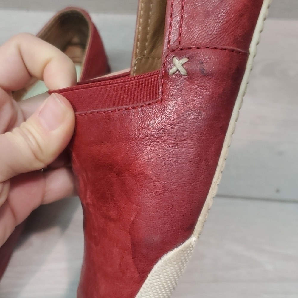 Frye Womens Melanie Leather Burn red Comfort Loafer Flats shoes sz 8M - Picture 14 of 15